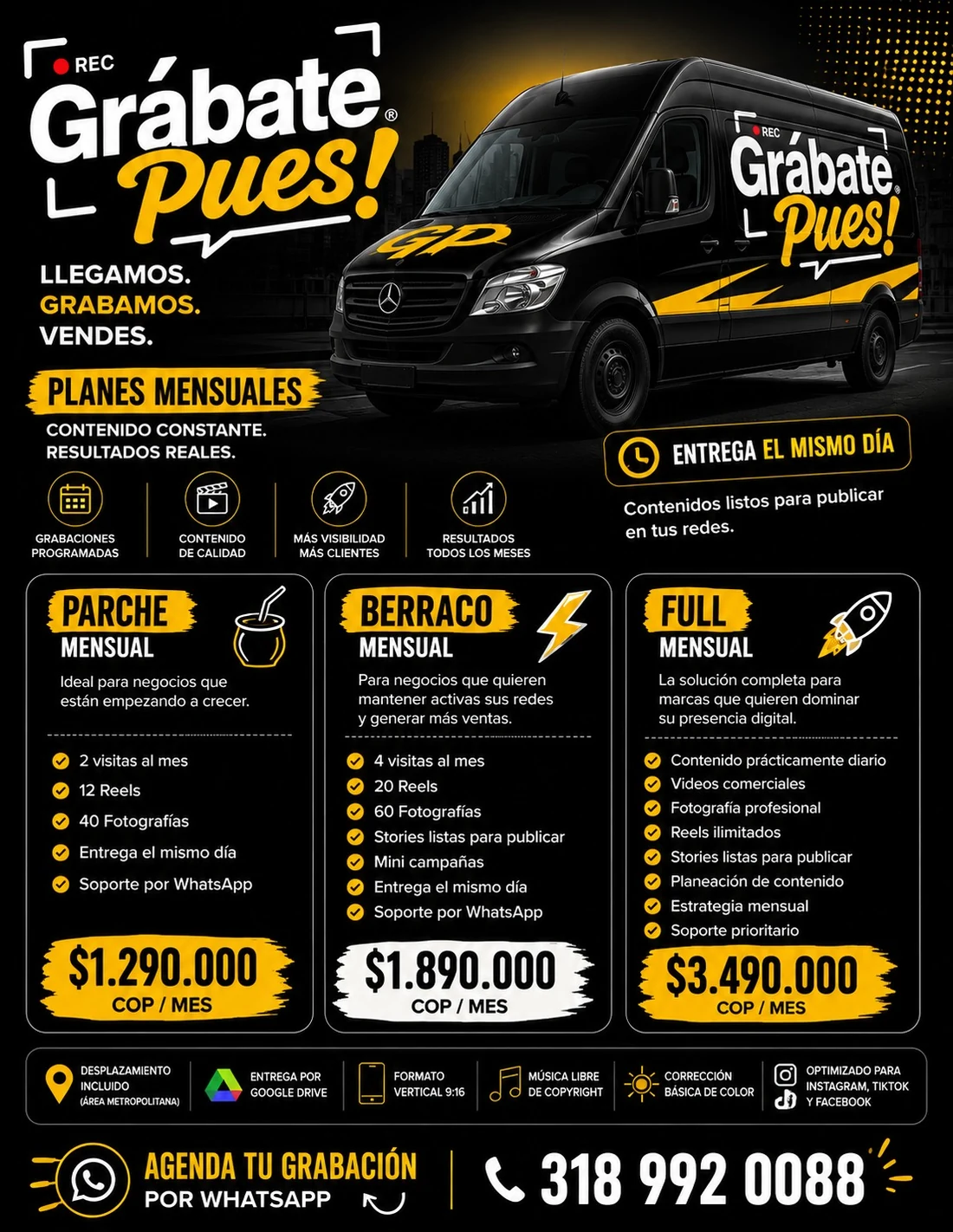 Planes mensuales Grábate Pues